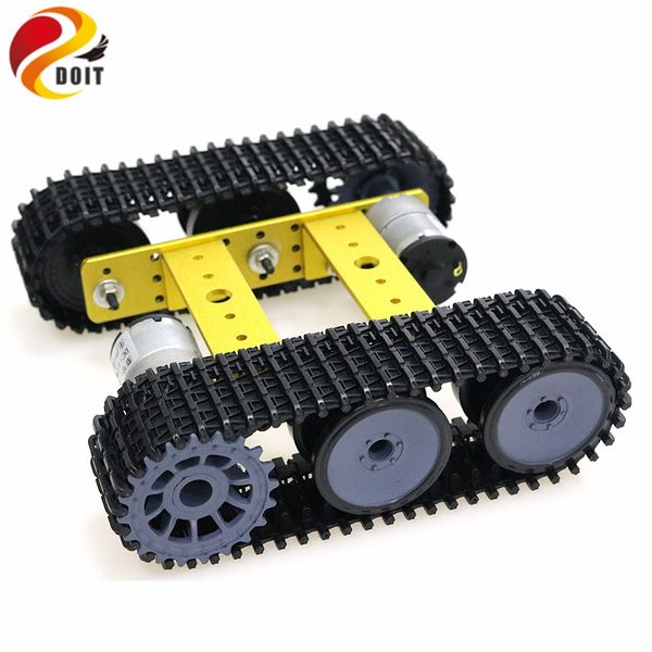

mini tp100 aluminum alloy tank robot chassis caterpillar platform with 12v 350rpm motor diy for arduino unassembled kit