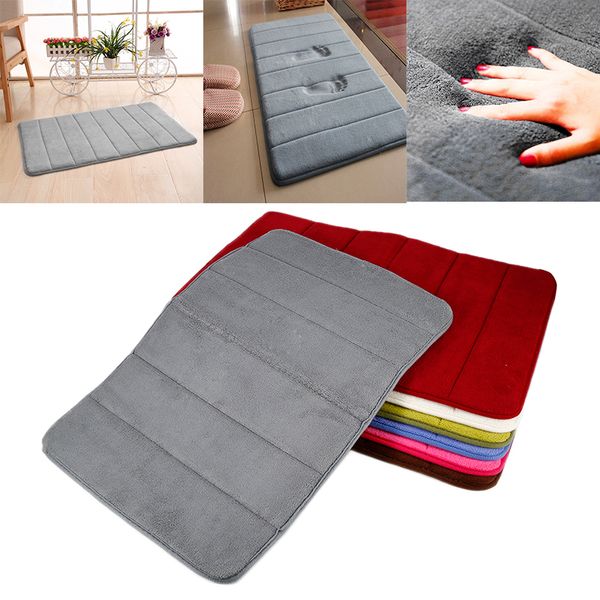 

memory foam bath mats bathroom horizontal stripes rug non-slip coral fleece mat doormat floor carpet cotton absorbent 60*40cm