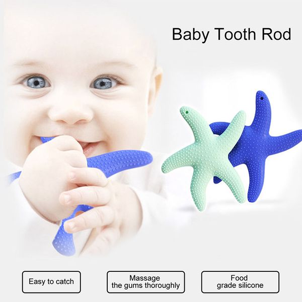 

newborn baby teether toy cartoon starfished silicone infant soothing teether baby tooth chew teething toy reused
