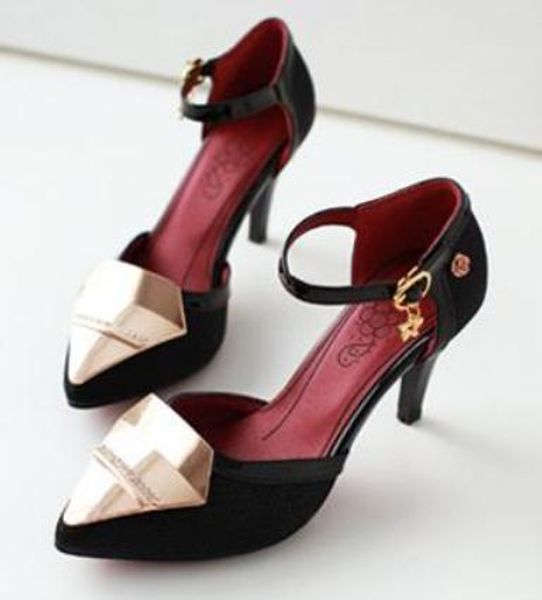 

2019 women's sandals in summer with new style high heel fine heel pointed end, Black