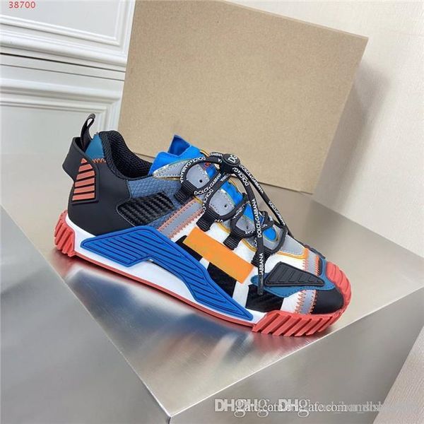 

mens high-casual daddy shoes, multi material, color mixing and breathable sports casual shoes with complete packaging, Black