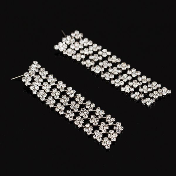 

popular ornaments high archives luxurious diamond diamond rhinestone tassels ear nail earrings, Golden