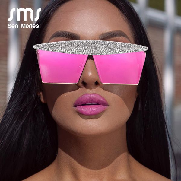 

fashion square rhinestones sunglasses women 2020 luxury mirror steampunk sun glasses men eyewear shades uv400 oculos glasses, Blue