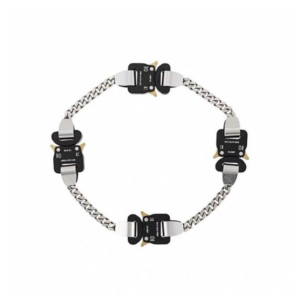 

statement ins 1017 alyx 9sm buckles four ever necklace function heavy 4 snap buttons necklaces hip hop jewelry women men gifts, Golden;silver