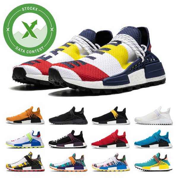 

stock x nmd r1 hu human race pharrell williams men women running shoes triple black white nerd yellow mens trainer sports sneakers runner