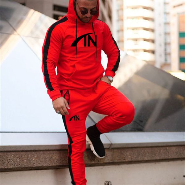 

2020 autumn brand sporting suit men suit men hoodies sets mens gyms sportswear jogger male tracksuit running sets, Black;blue