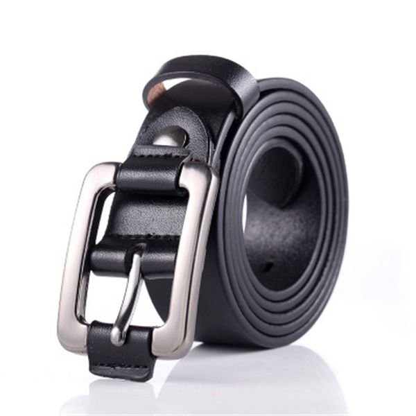 

vintage ladies leather belt youth casual women's rectangle women solid fashion buckle belt waist thin straps waistband h026, Black;brown