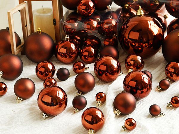 

3-15cm brown matte christmas ball tree decorations new year advent pendant for home decor