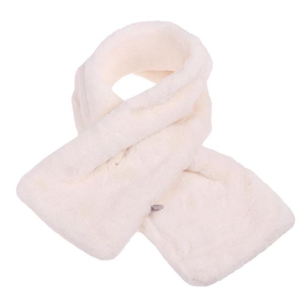 

casual women scarf imitation fur thicken solid color cross autumn winter warm scarves fashion cute children girls scarf