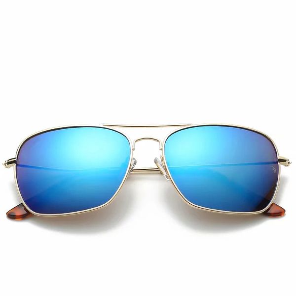 

1pcs womens rectangle glass sun mens black sunglasses black glasses lenses metal 58mm 3136 ray for fashion cases box eyewe swvt, White;black