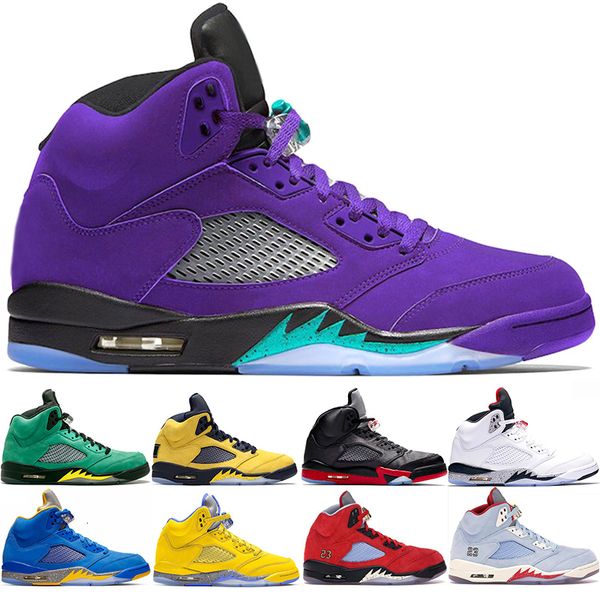 

air j&d ritro 5 fashion chaussures 5s men basketball shoes laney blue white blue yellow mens trainers sport sneaker size 40-47