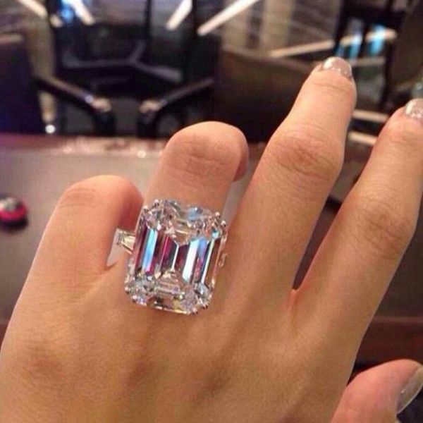 

luxury 925 sterling silver rings for women eternal cut simulated diamond ring set engagement wedding finger brand fine jewelry, Golden;silver
