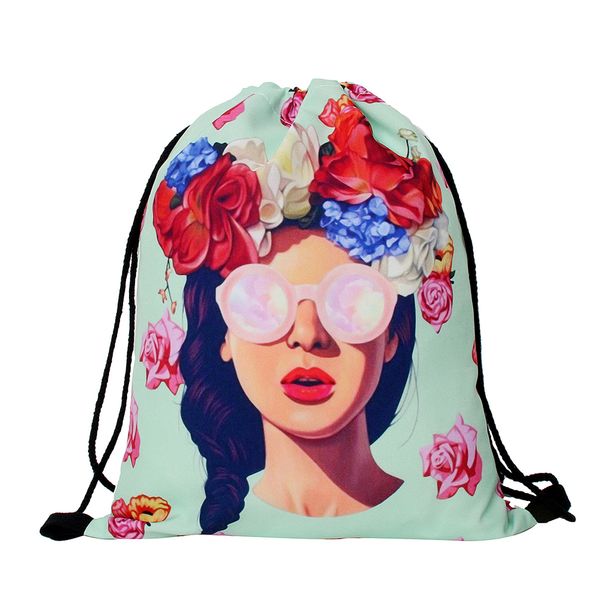 

deanfun women backpack 3d printing escolar backpacks travel softback feminina mochila fresh drawstring bag s66
