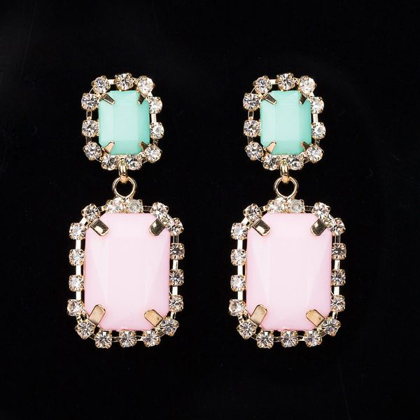 

popular earring personality crystal earrings ear nail eardrop defence allergy, Golden