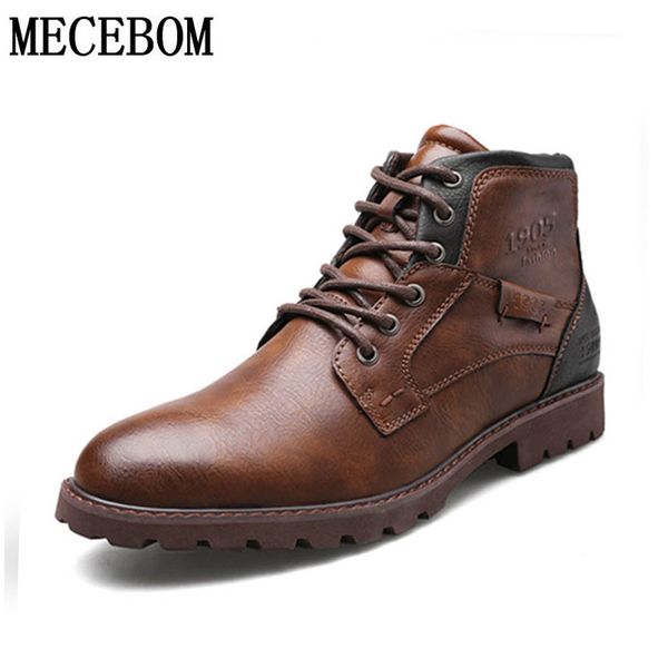 

men motorcycle boots big size 39-48 fashion zipper design work boots thick bottom non-slip mens, Black