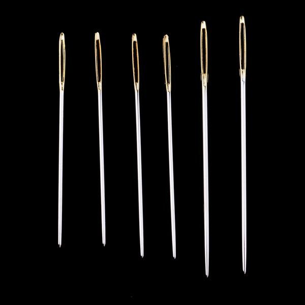 

6pcs steel hand sewing needles lot for embroidery cross stitch assorted size, Black