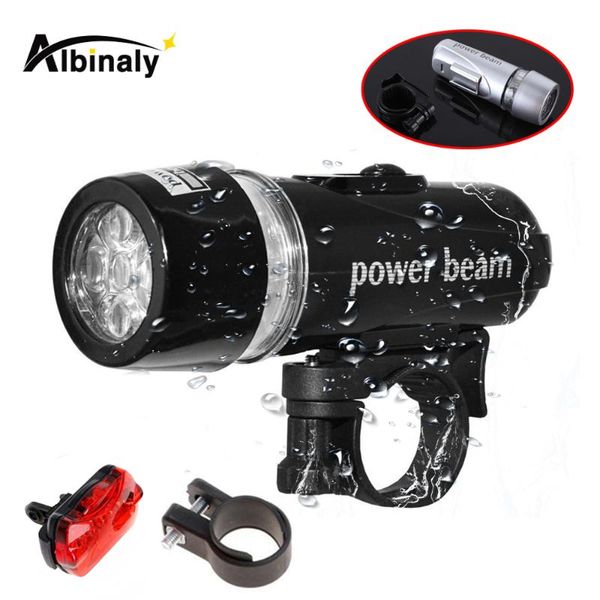 

bike lights waterproof bicycle light 2 lighting mode 5 led headlight with tail practical easy to install cycling accessories