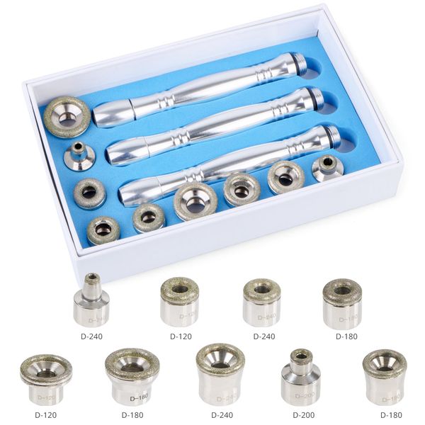 

microdermabrasion diamond tips&wands with 9 pcs diamond tips 3pcs stainless steel wands cotton filter for skin peeling ing