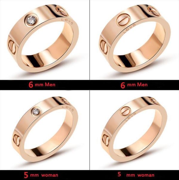 

2020 high titanium steel wedding brand designer lovers ring for women luxury zirconia engagement rings men jewelry gifts fashion accessories, Silver