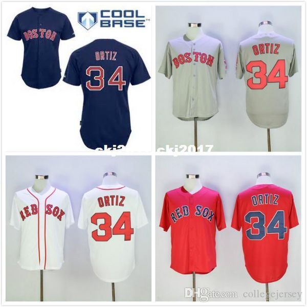 

34 david ortiz jersey white gray red black, Blue;black