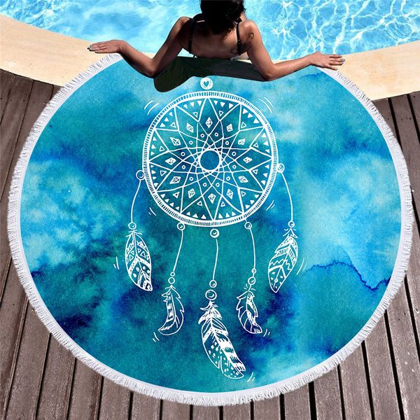 Dream Catcher Bohemian Series Round Beach Towel Large Microfiber