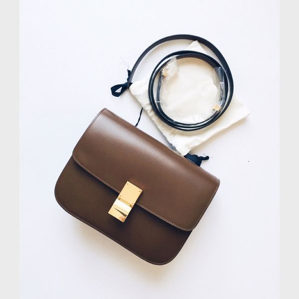 

small square genuine leather single shoulder messenger concise woman