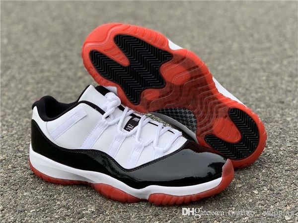 

air authentic 11 low white bred man basketball shoes 11s men black true red retro athletic sneakers with original box av2187-160