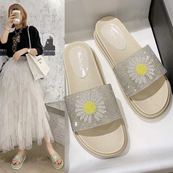 

shoes woman 2020 women's beach slippers platform glitter slides fashion med pantofle sabot soft flat jelly new fabric pu, Black