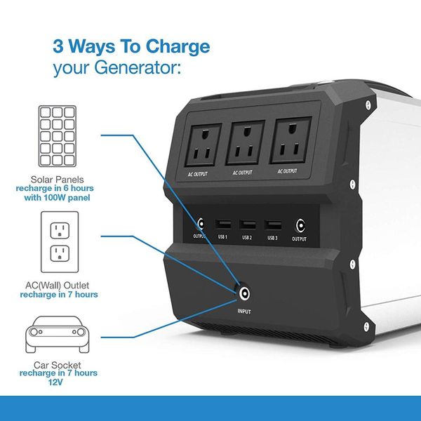 

portable solar generator360wh ac power source ac 110v 220v emergency backup battery pack 12v power station for cpap camping