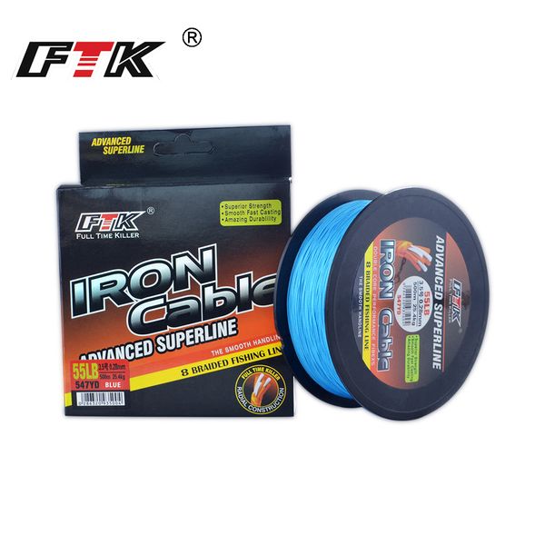 

ftk new 8 braided fishing line 500m 8 strands wide angle tech multifilament braid pe line saltwater 23-53lb