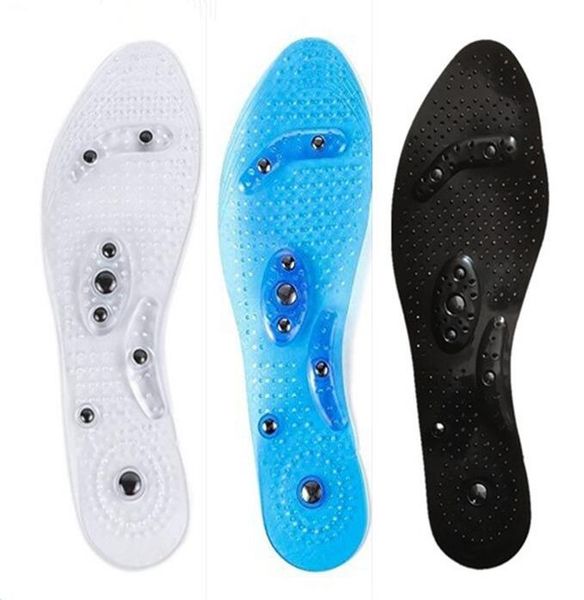 

magnetic therapy silicone insoles transparent massage foot weight loss slimming insole health care shoe pad sole wholesale, White;pink