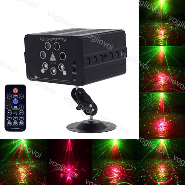 

laser lighting 7 hole 120 pattern projector remote/sound controll disco dj equipment party stage light wedding christmas lamp decoration dhl