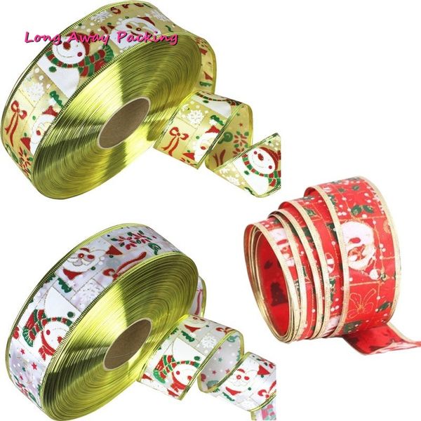 

200*5cm polyester printing christmas grosgrain ribbons diy xmas party wrapping decor supplies material ribbon
