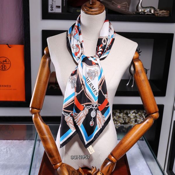 

2019 designer scarf luxury scarf brand wool silk silver thread square scarves for women big luxury scarf 100% silk size:90*90cm, Blue;gray
