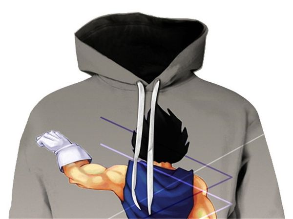 

the dragon ball аниме мужские толстовки периферийный принт плюс размер пуловер толстовка с длинным рукавом пара одежда, Black