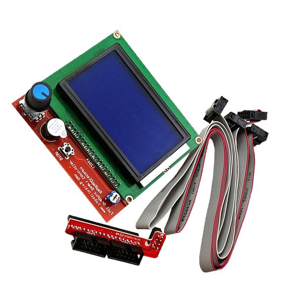 

1pc lcd screen 12864 smart display controller+1pc adapter board+ cable,supply for 3d printer ramps 1.4 3d printer