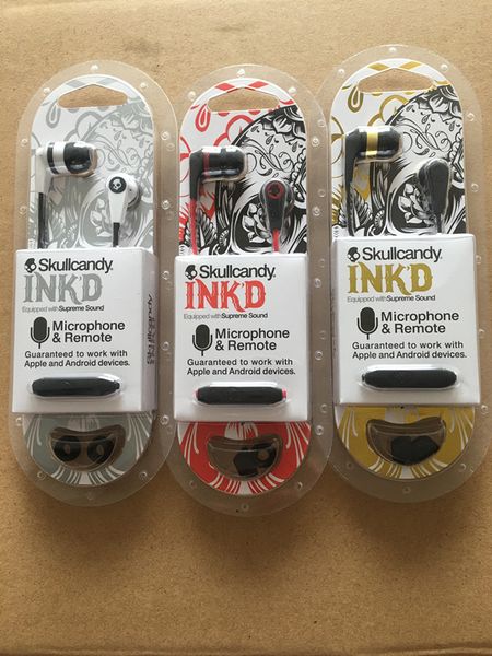 

Sell kullcandy inkd wired earphone in ear headphone with retail package microphone tereo earbud 10color in tock