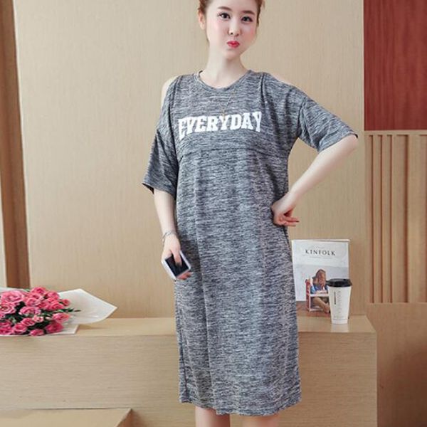 

плюс размер 3xl прямые грудное одежда для беременных печати с коротким рукавом лактация nursing беременных платья 2020, White