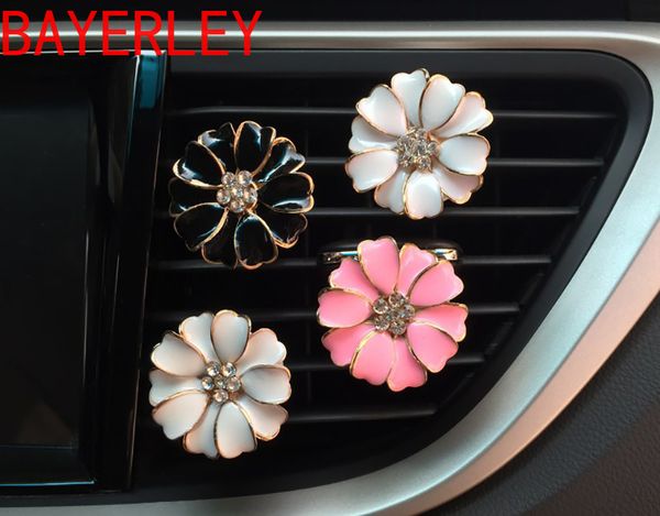 

rhinestone daisy flower car flavor aroma vent clip car scent smell fragrance air freshener in auto interior decor for girls