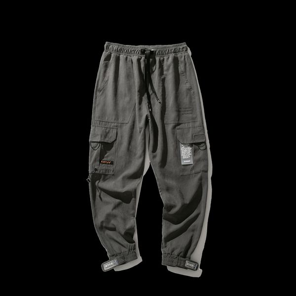 

men's cargo jogger pants pockets men hip hop fashion safari streetwear sweatpants men's harem trousers 2019 spring track pants, Black