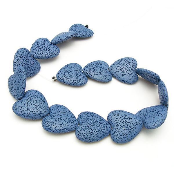 

19pcs/lot blue natural lava stone beads fit earring necklace jewelry making 20mm heart shape volcanic rocks stone beads diy, Black