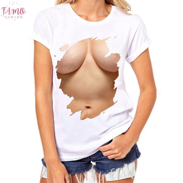 

25 plus size t shirt women letter big chest print t shirt short sleeve tshirts fashion creative shirt o neck, White