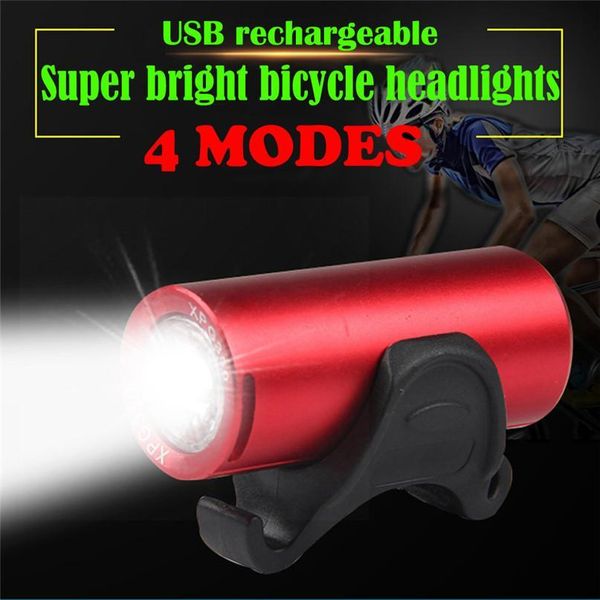 

bicycle light 350 lumen usb rechargeable bike front light mtb bike zoom waterproof built-in battery #2m18
