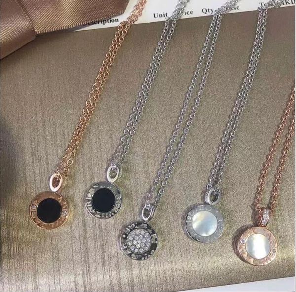 

disk titanium steel necklace fashion double-sided black and white necklace for men and women, Silver