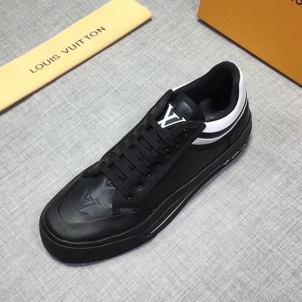 

fast delivery spring new high-end luxury men's casual sports shoes fashion design brand platform men's shoes genuine leather vamp, Black