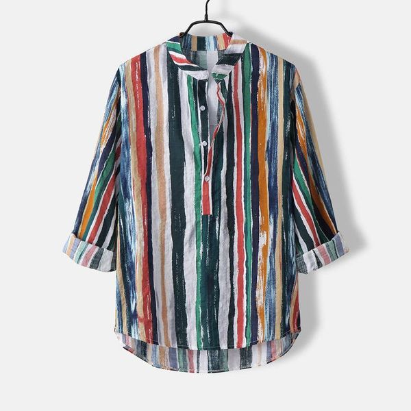 

fahion mens printed lump shirts long sleeve round hem loose plus size shirts creative design blouse streetwear harajuku #lr4, White;black