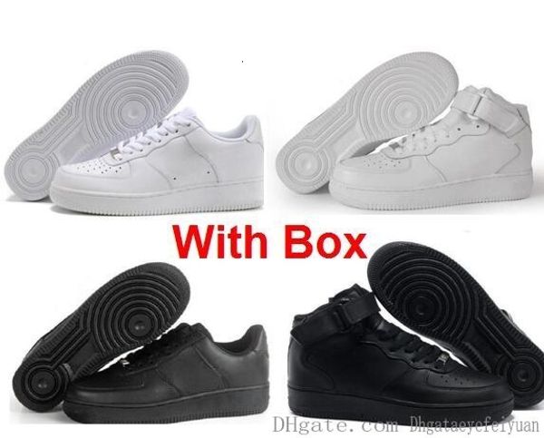 

with box one 1 dunk mid 07 men women flyline running shoes sports skateboarding high low 1 all white all black trainers sneaker