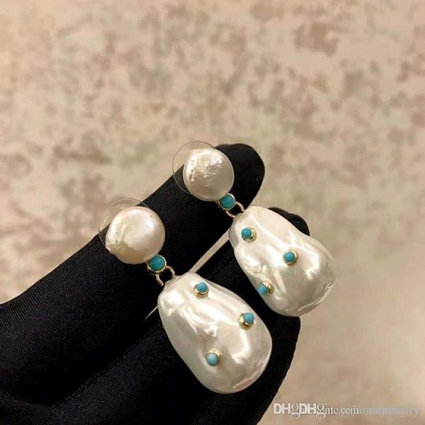 

Europe and Ameica OL Fashion Women Earrings Yellow Gold Plated Pearl Earrings for Girls Women Nice Gift for Valentine's Day