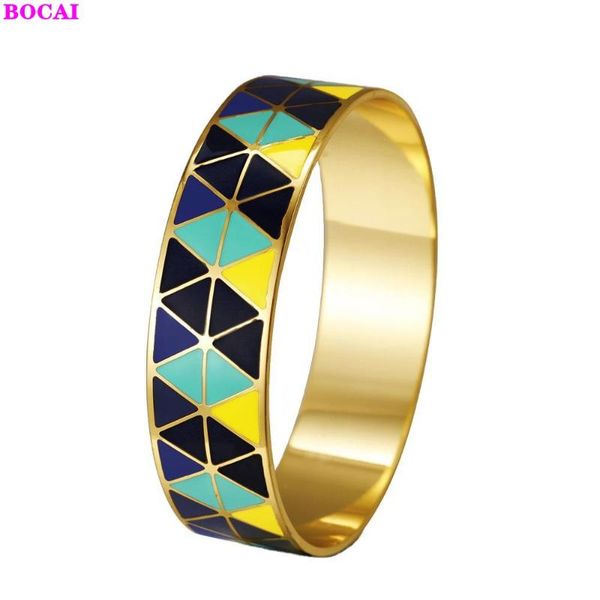 

bocai fashion jewelry cloisonne women's enamel bracelet 2020 new copper cloisonne enamel bracelet for women, Black