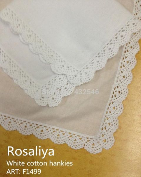 

set of 100 fashion ladies handkerchiefs 12"inch white cotton wedding handkerchief with crochet lace edges hankie hanky for bride, Black;blue